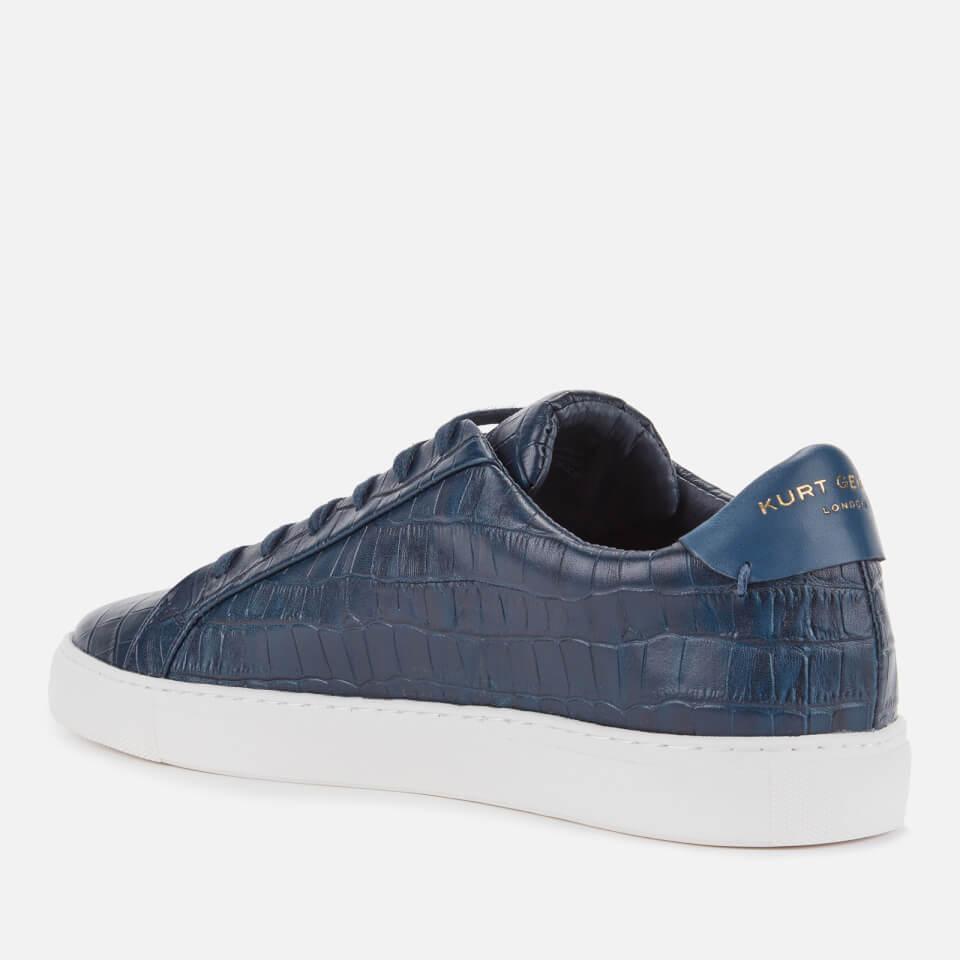 Kurt Geiger London Men s Donnie Croc Leather Low Top Trainers Navy Allsole