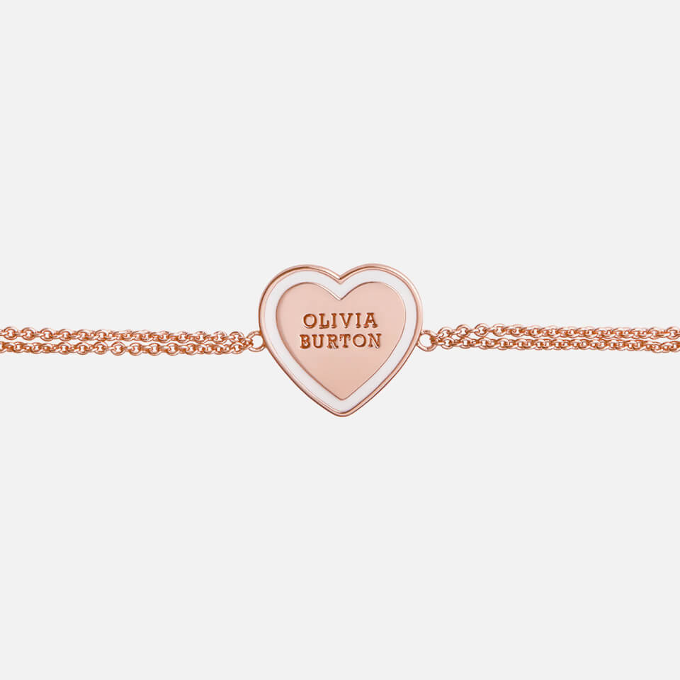 Olivia Burton Women's Candy Shop Sweet Heart Bracelet - Rose Gold and White Enamel
