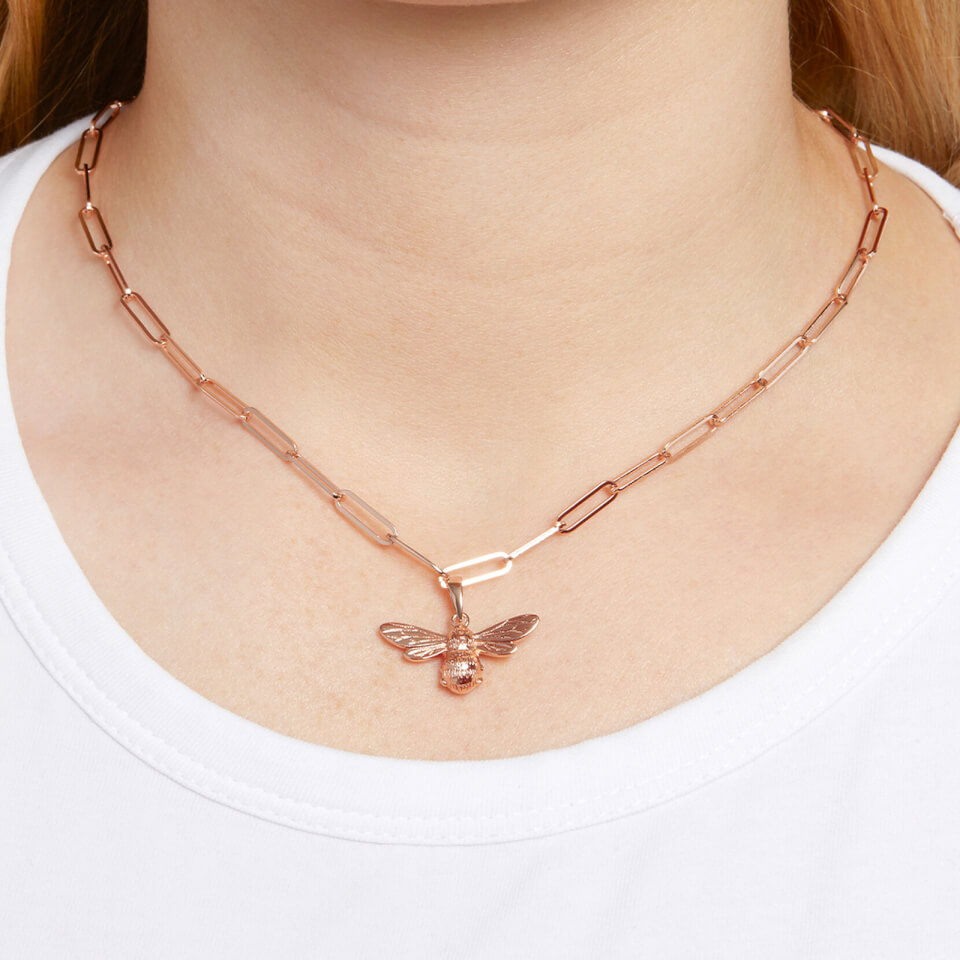 Olivia Burton Women's Lucky Bee Chunky Chain Necklace - Rose Gold