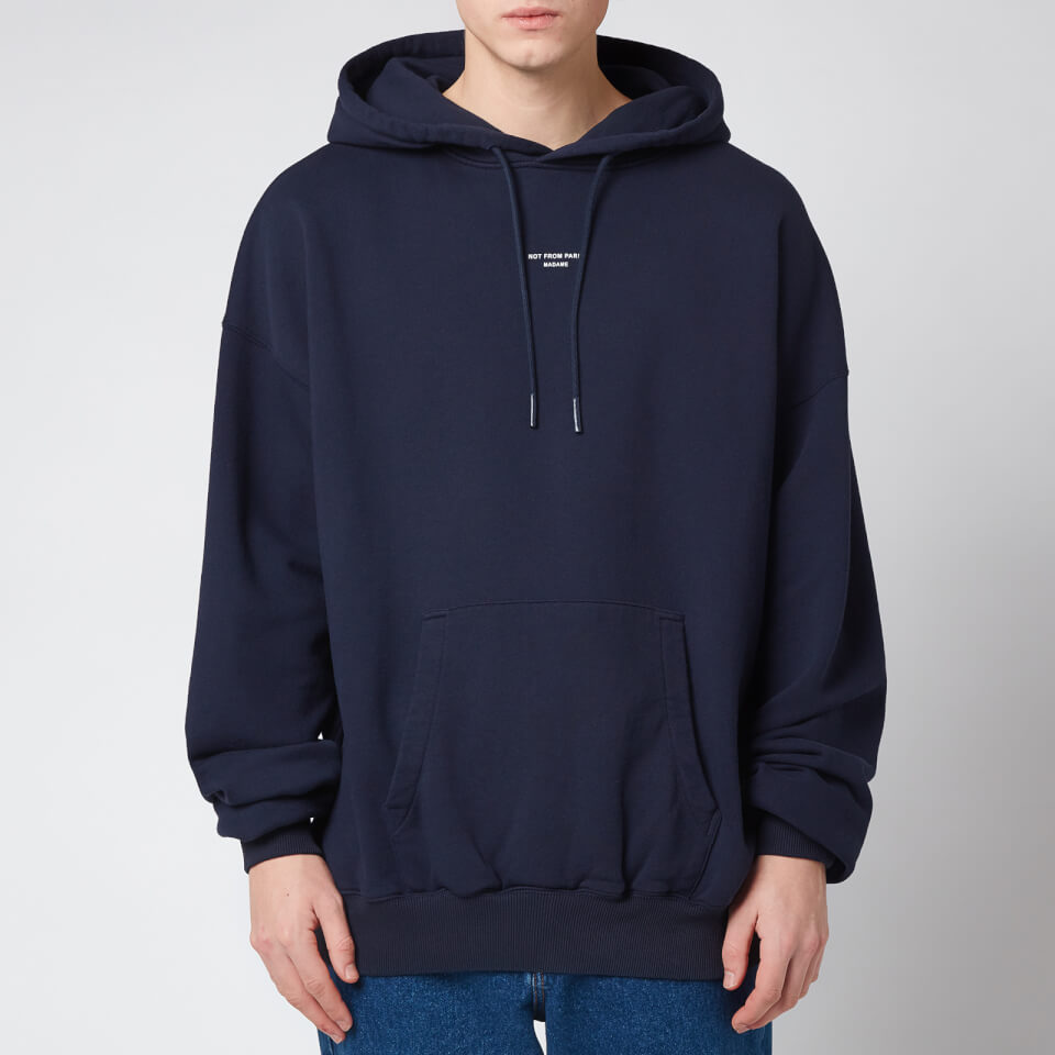 パーカー・フーディ Drole De Monsieur NFPM Printed Hoodie Navy HO101-NYNAVY DRÔLE DE Monsieur Nfpm Printed Hooded Cotton Sweatshirt Navy