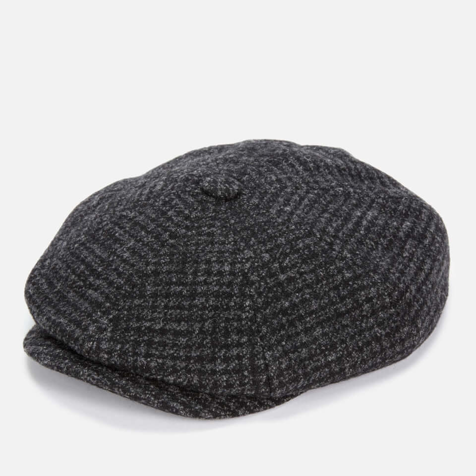 Ted Baker Men's Open Check Wool Baker Boy Cap - Charcoal