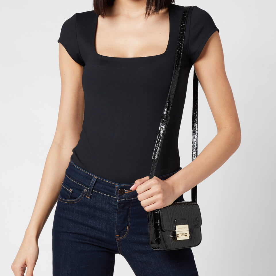 Emporio Armani Women's Mini Croc Bag - Dark Brown