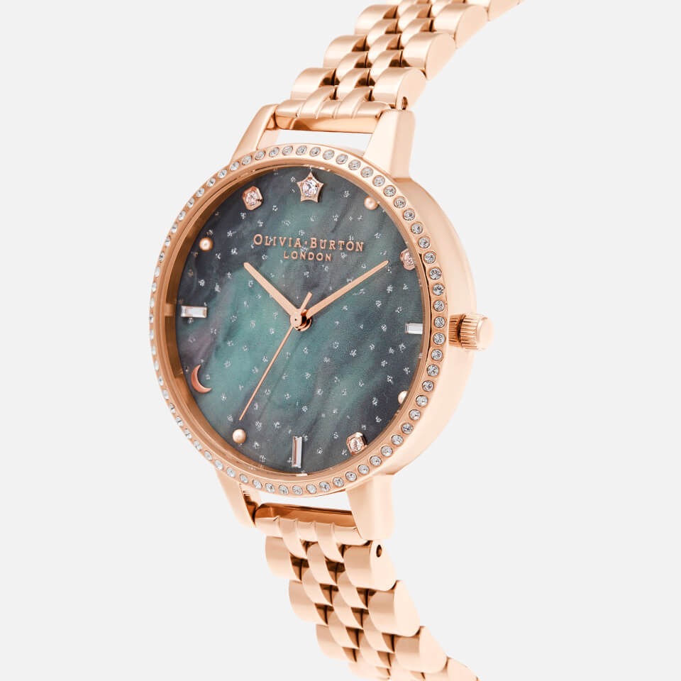 Olivia Burton Women's Celestial Northern Lights Demi Dial Bracelet Watch - Rose Gold