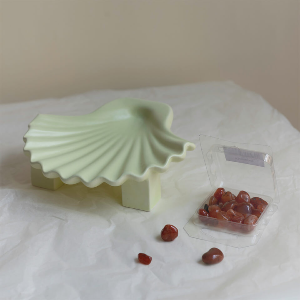 Los Objetos Decorativos Seashell Plate - Lime