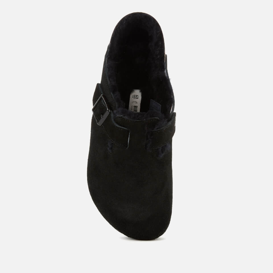 サンダル・ミュール BIRKENSTOCK 'Boston' Black Shearling Sabot Man Birkenstock Birkenstock Men's Boston Shearling Lined Mules - Black - UK