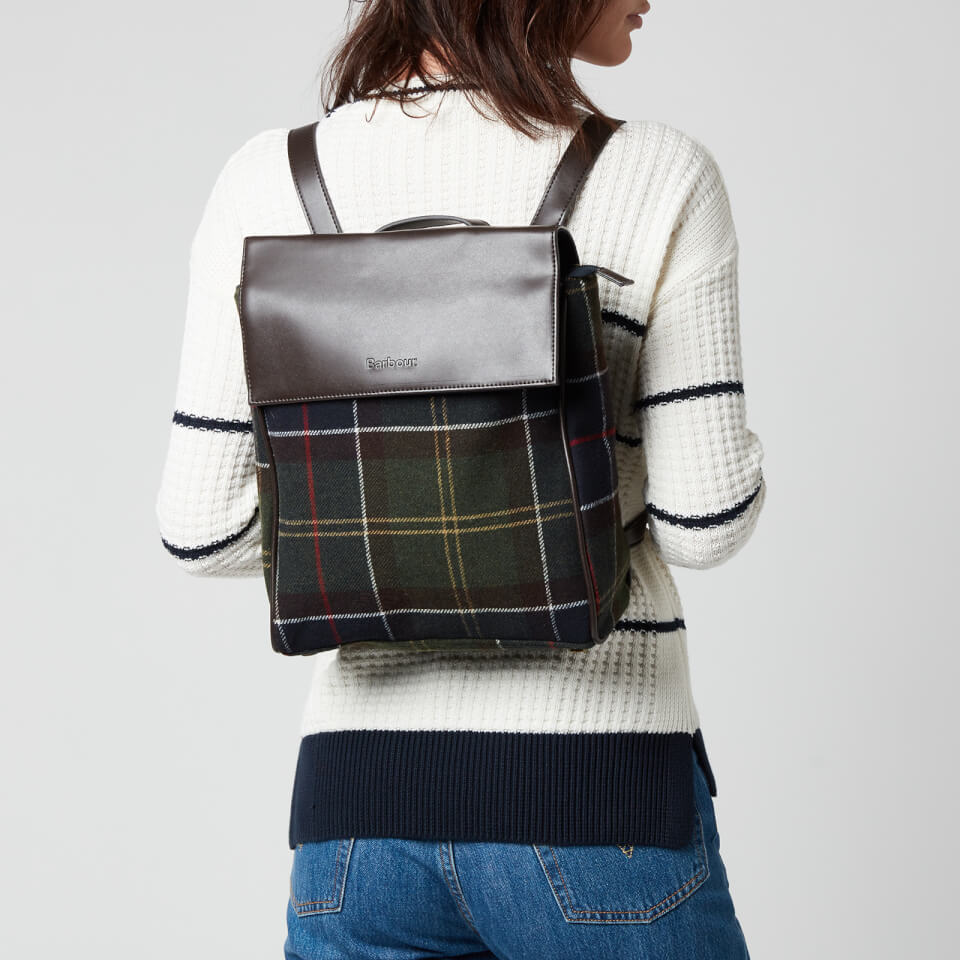 Barbour tartan backpack deals