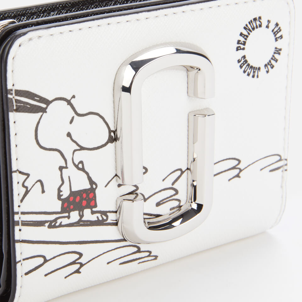 Marc Jacobs Women's Snapshot Peanuts Americana Mini Compact Wallet - White Multi