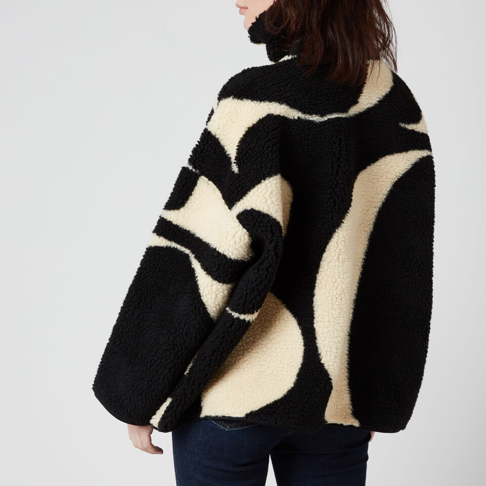 SeeBy Chloe Black Wool Zip,Button Bomber Jacket, Lightly