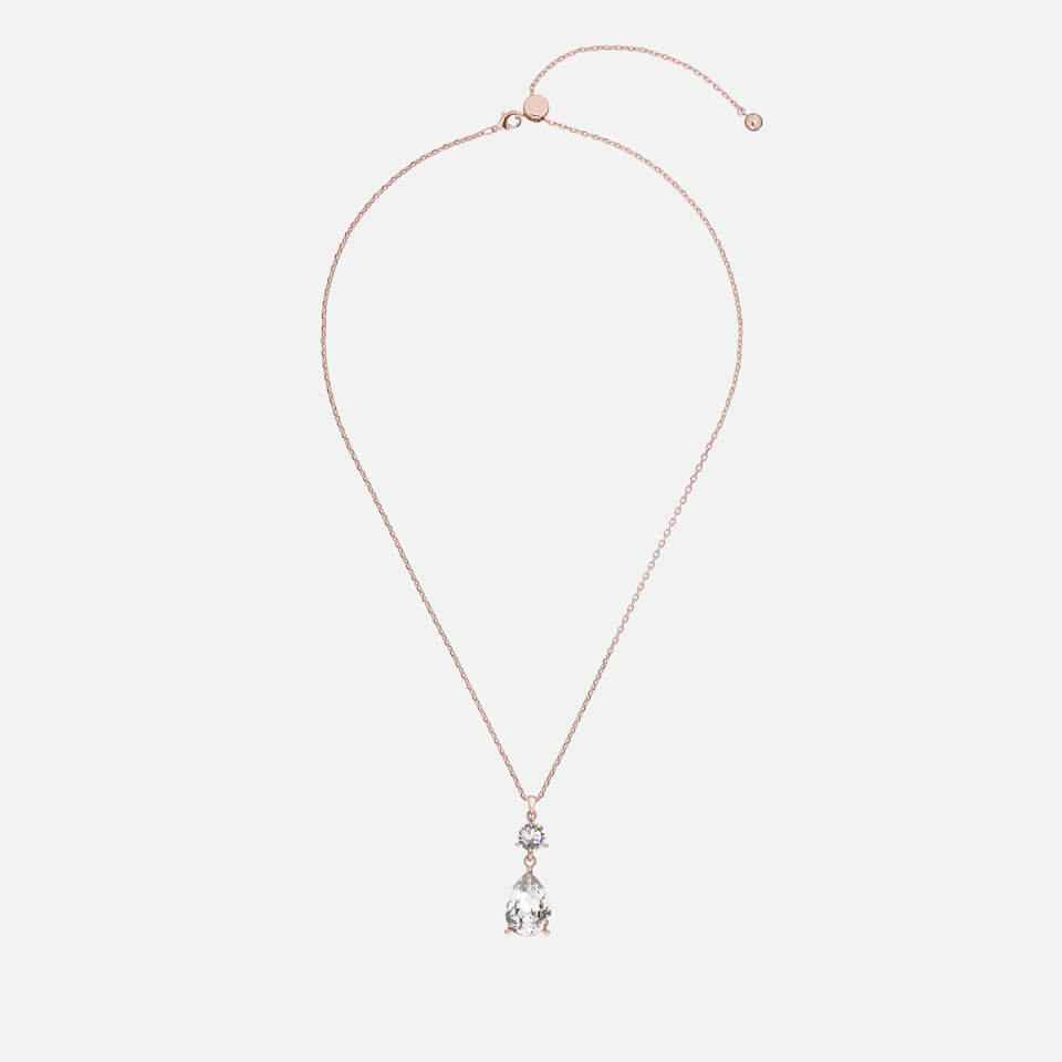 Ted Baker Women's Candiis: Crystal Candy Double Drop Pendant - Rose Gold/Crystal