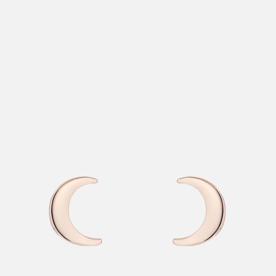 Ted Baker Women's Marlyy: Crescent Moon Stud Earrings - Rose Gold/Crystal