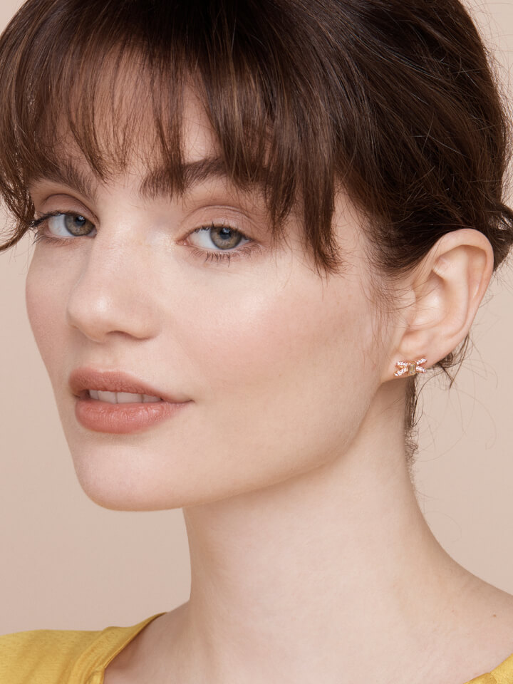 Ted Baker Women's Sabla: Crystal Sparkle Bow Stud Earrings - Rose Gold/Crystal