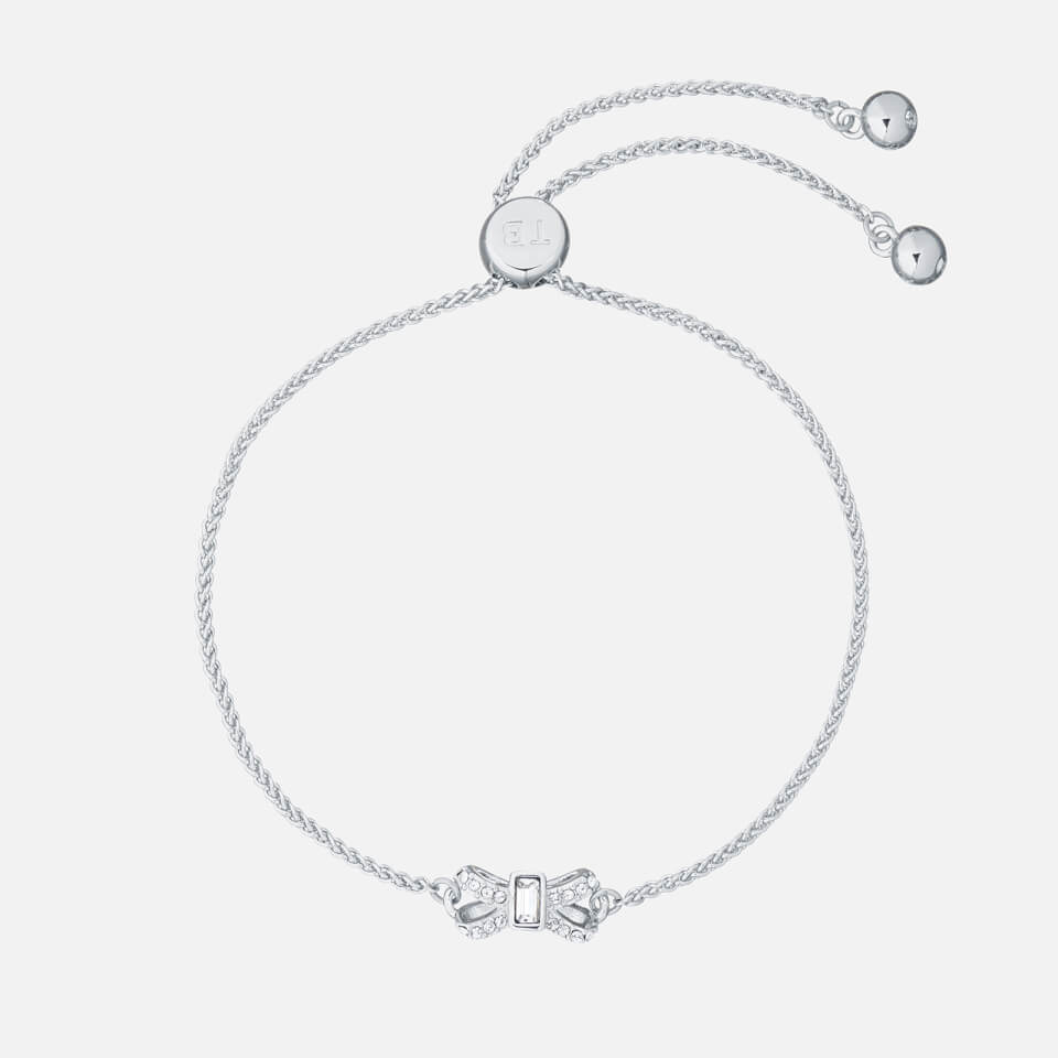 Ted Baker Women's Sabsal: Crystal Sparkle Bow Drawstring Bracelet - Silver/Crystal