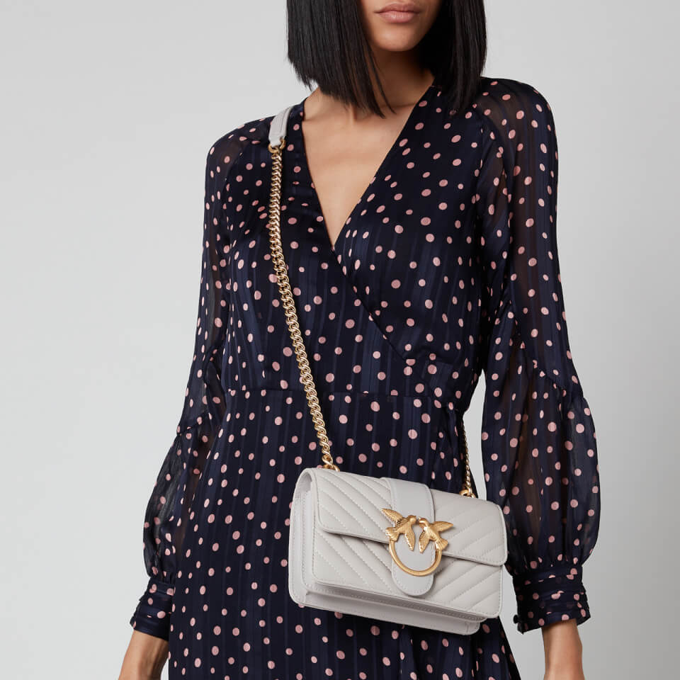 Pinko Women's Love Mini Icon V Quilt Bag - Ice