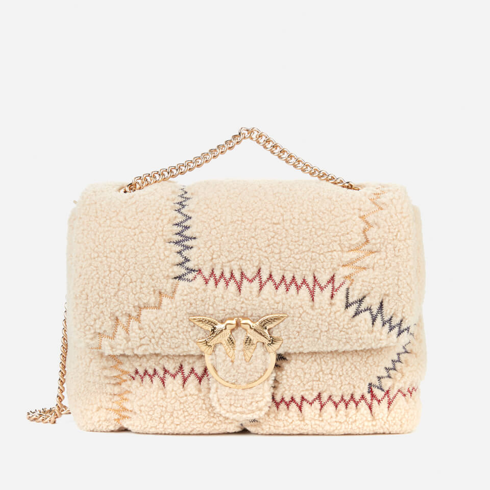 Pinko Women s Love Bag Puff Furry Shoulder Bag Cream