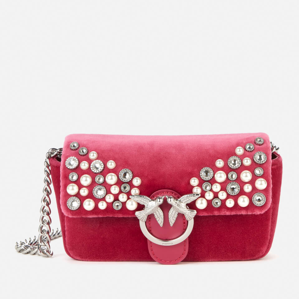 Pinko Women's Love Tiny Full Pearls Bag - Fuschia