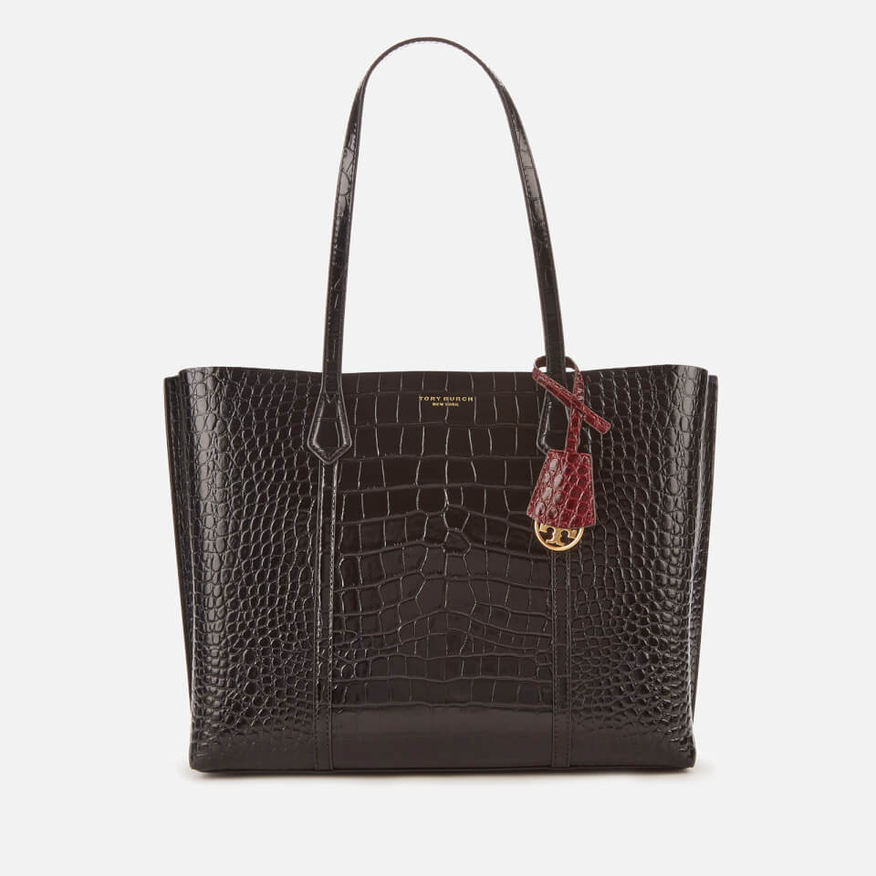 Tory Burch Women's Perry Embossed Small Triple-Compartment Tote Bag - Black