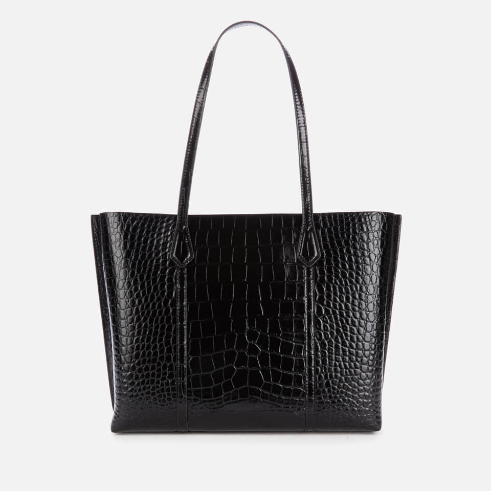 Tory Burch Women's Perry Embossed Small Triple-Compartment Tote Bag - Black