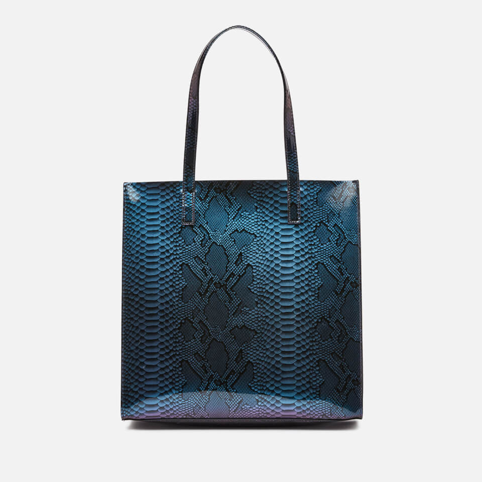 Ted Baker Women's Jemacon Holographic Imitation Snake Large Icon Bag - Bright Blue