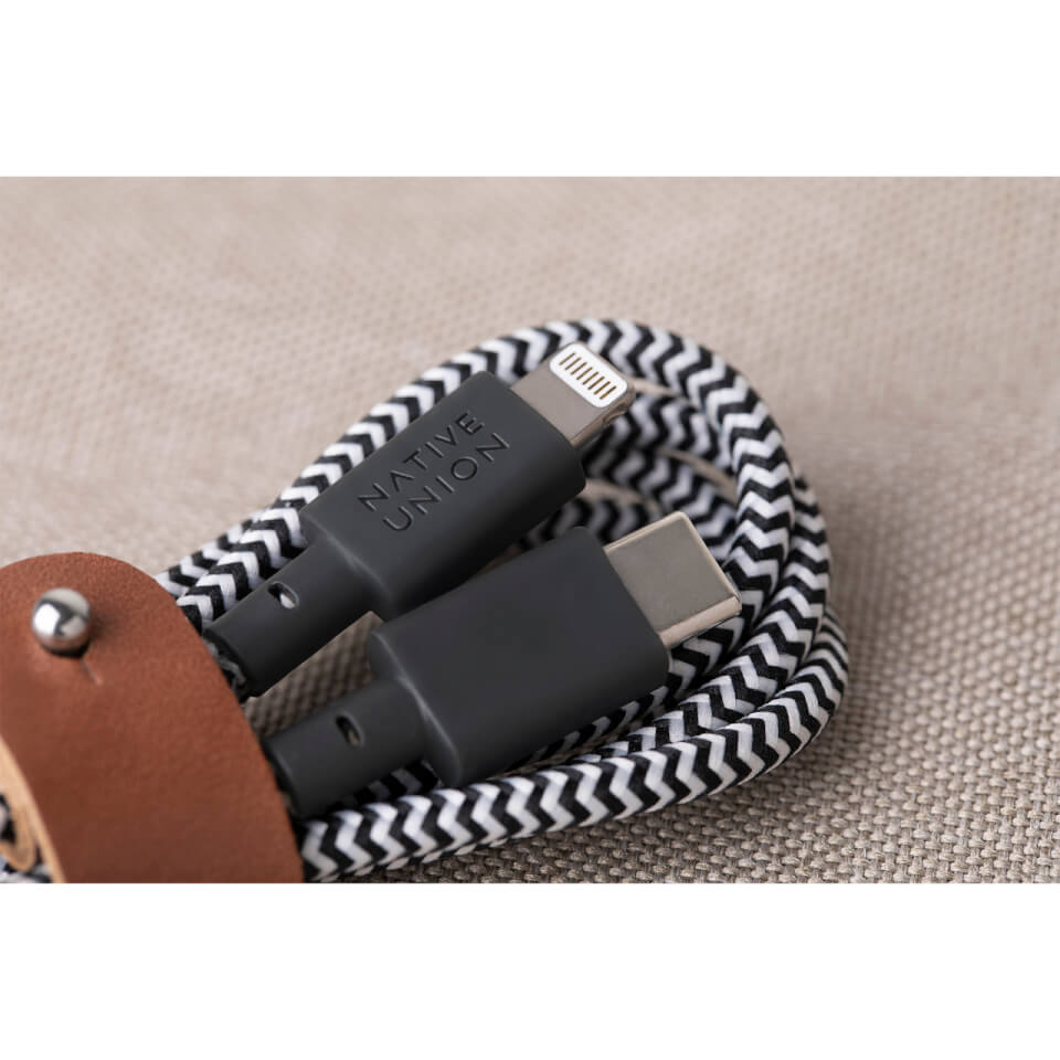 Native Union Belt Cable 1.2m - USB C - Lightning - Zebra