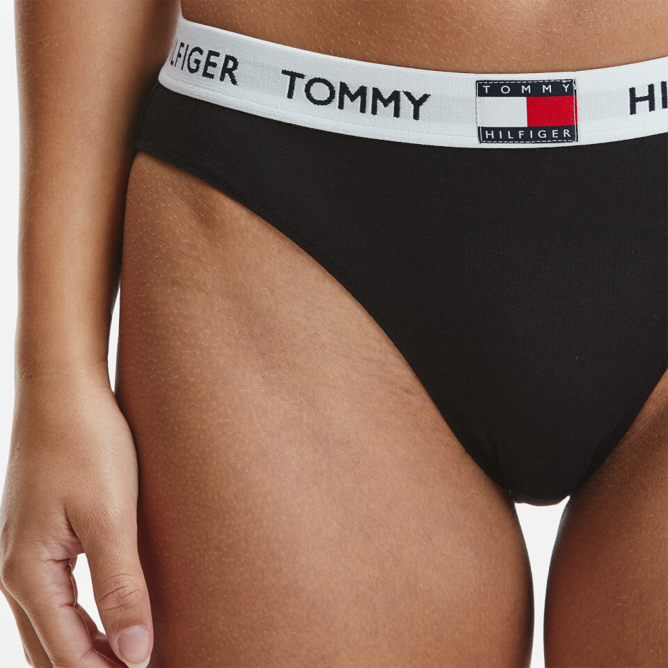 Tommy Hilfiger Women's Logo Band Bikini Briefs - Black