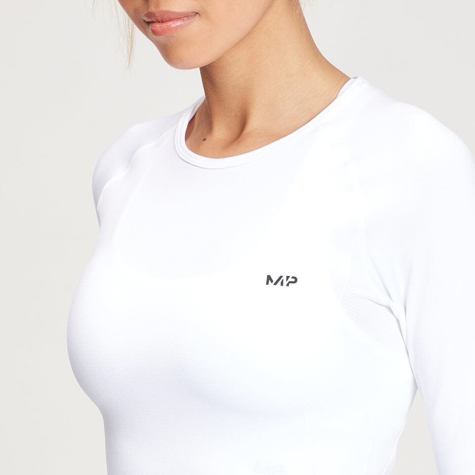 MP Women's Shape Seamless Long Sleeve Crop Top - White