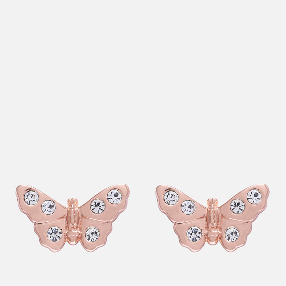 Olivia Burton Women's Sparkle Butterfly 3D Sparkle Butterfly Stud Earrings - Rose Gold