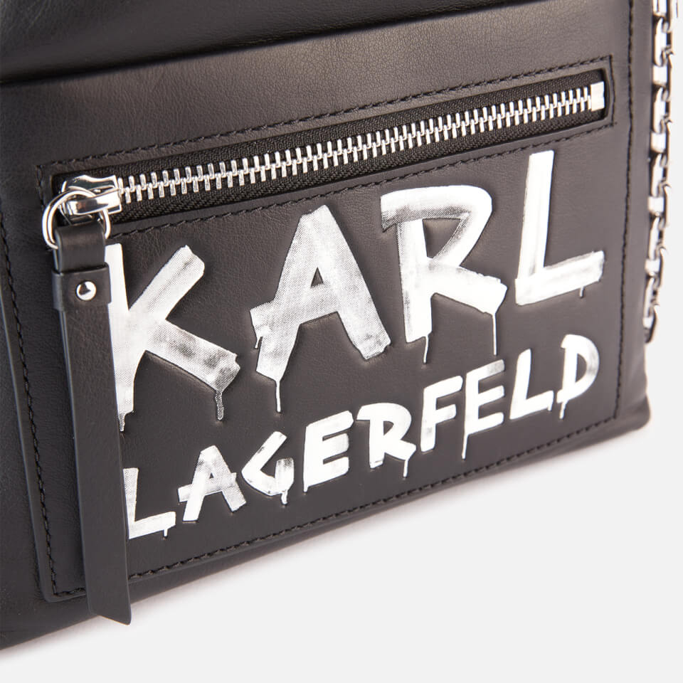 KARL LAGERFELD Women's K/Soho Graffiti Small Cross Body Bag - Black/White