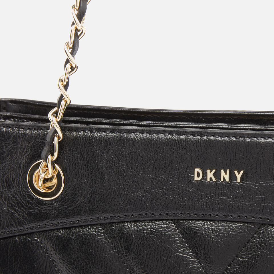 DKNY Women's Cici Quilted Tote Bag - Black/Gold