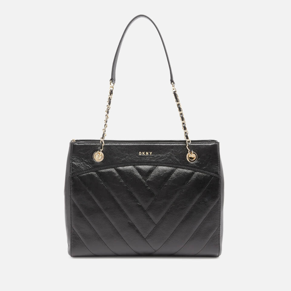 DKNY Women's Cici Quilted Tote Bag - Black/Gold