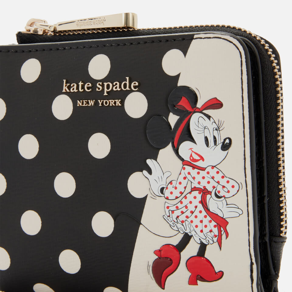 Kate Spade New York Women's Minnie Mouse Small Bifold Wallet - Black Multi