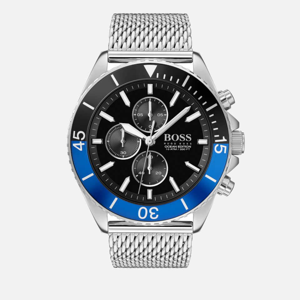BOSS Hugo Boss Men's Ocean Edition Mesh Strap Watch - Black/Blue/Silver