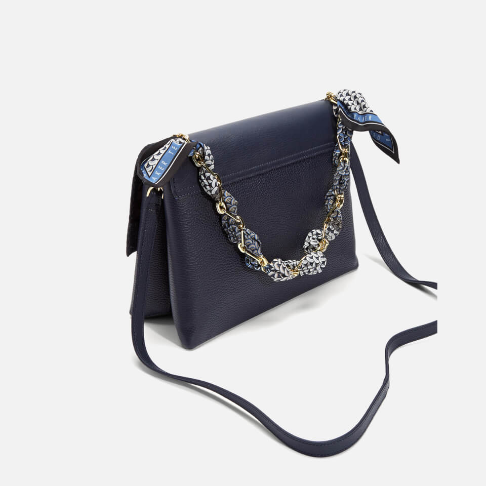 Ted Baker Women's Evangli Scarf Chain Bar Detail Shoulder Bag - Navy
