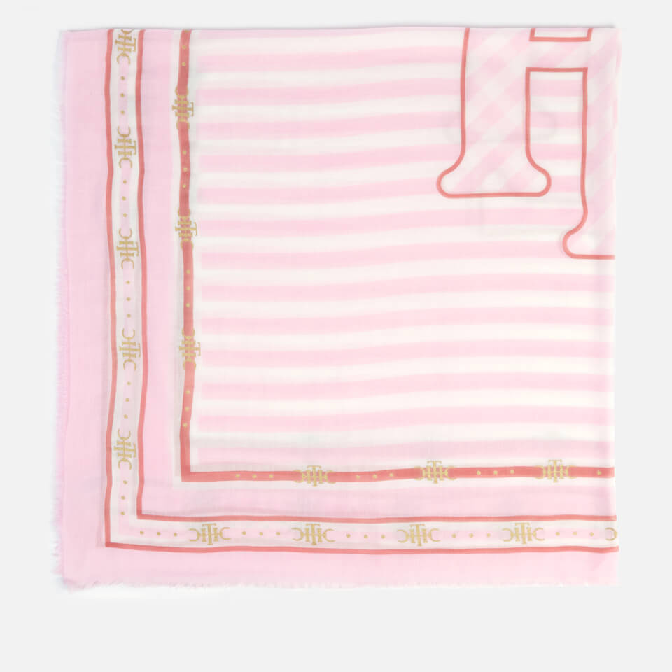 Tommy Hilfiger Women's TH Stripe Square Scarf - Light Pink