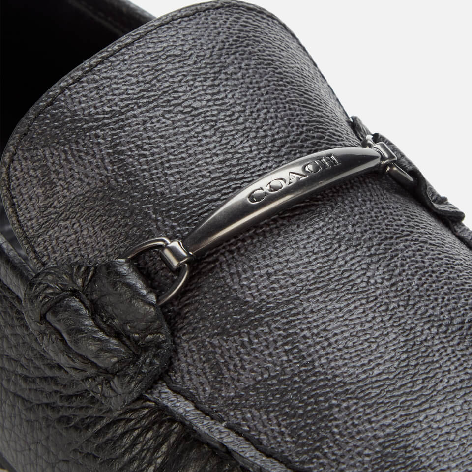 Coach Men's Collapsible Heel Signature Driving Shoes Charcoal/Black