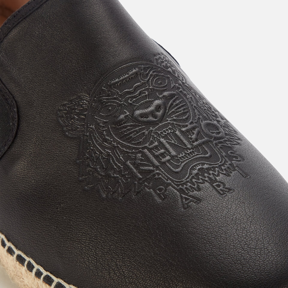KENZO Men s Elastic Leather Tiger Espadrilles Black