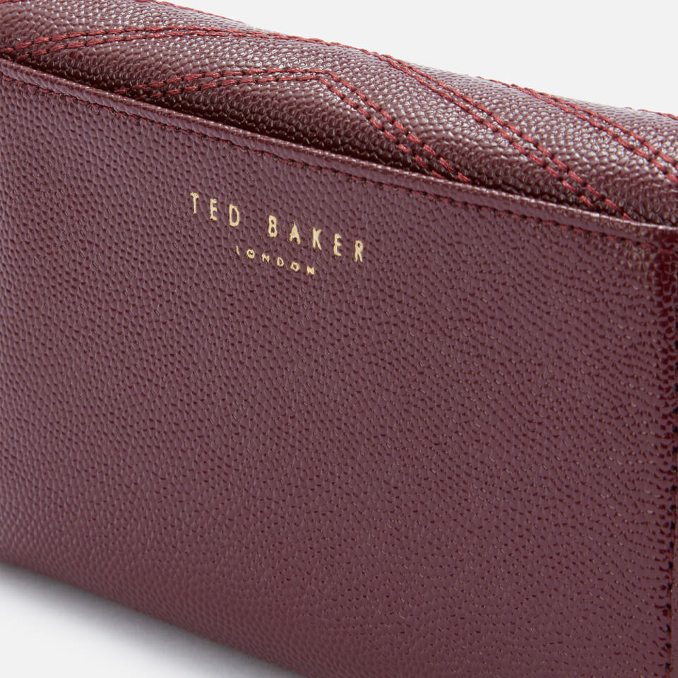 Ted Baker Women's Shaadi Patent Quilted Envelope Small Fold Purse - Deep Purple