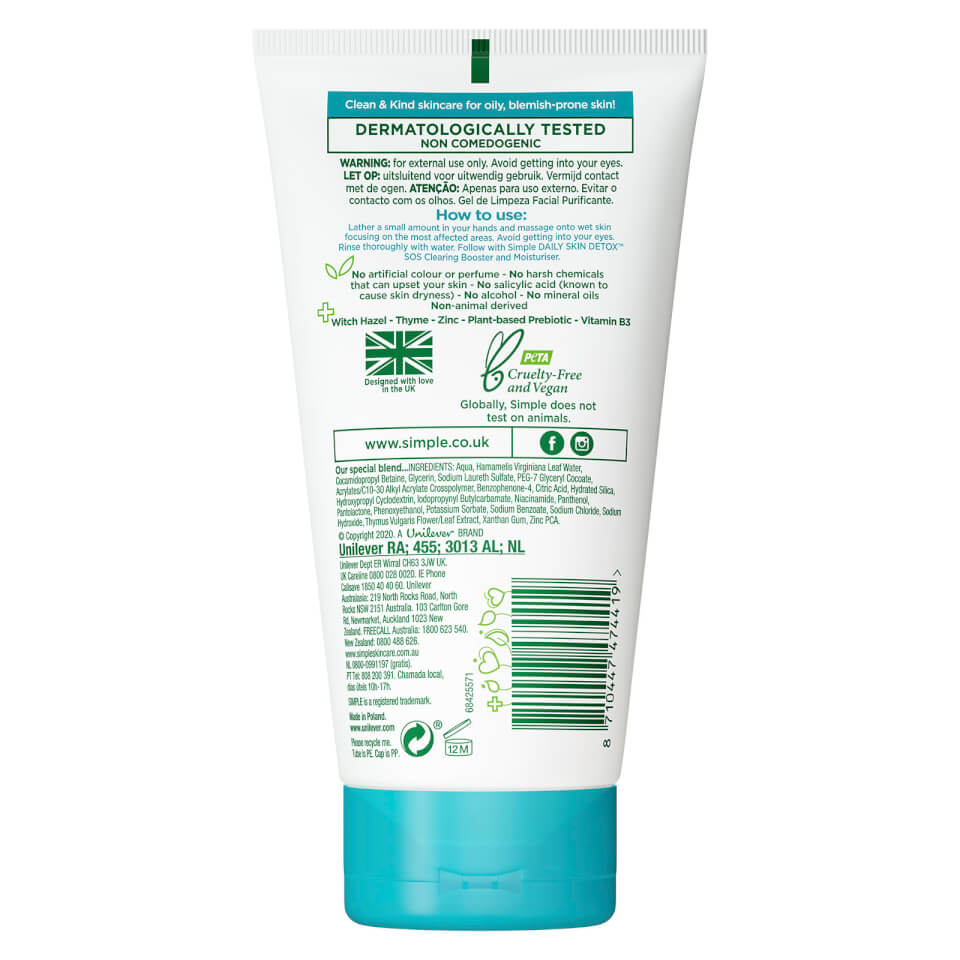 Simple Daily Detox Purifying Face Wash 150ml