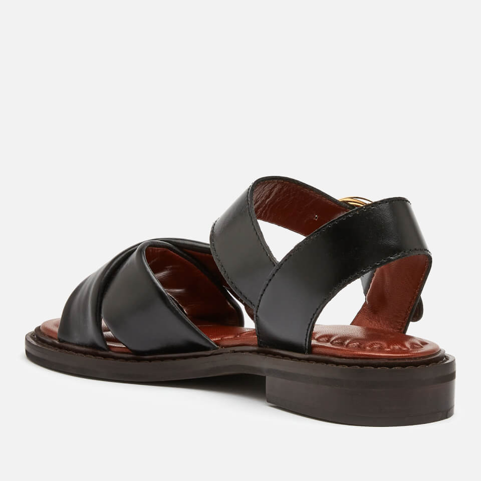 See By Chloé Women's Lyna Leather Flat Sandals - Black