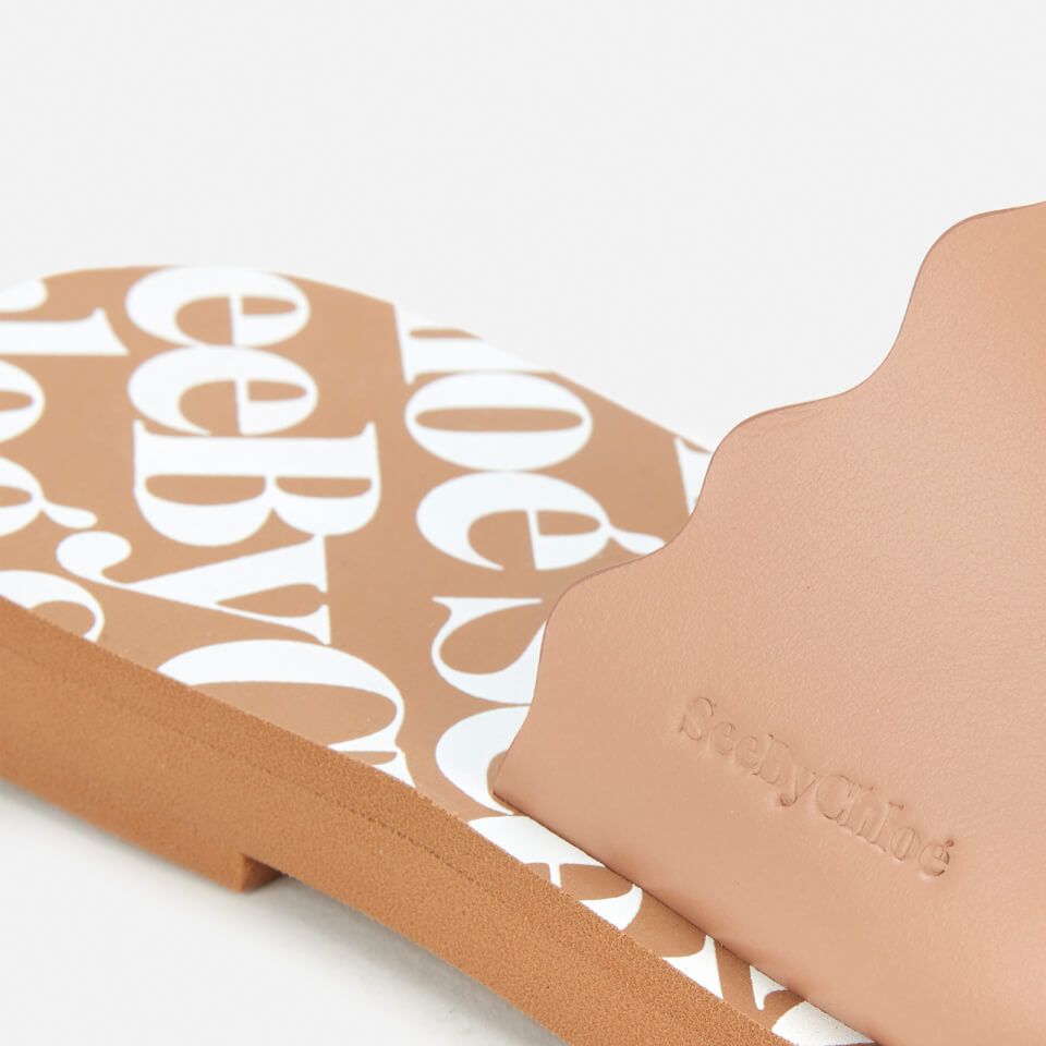 【関税込み】See by Chloe オレンジ Essie スライド ミュール See By Chloé Women's Essie Leather Slide Sandals - Light