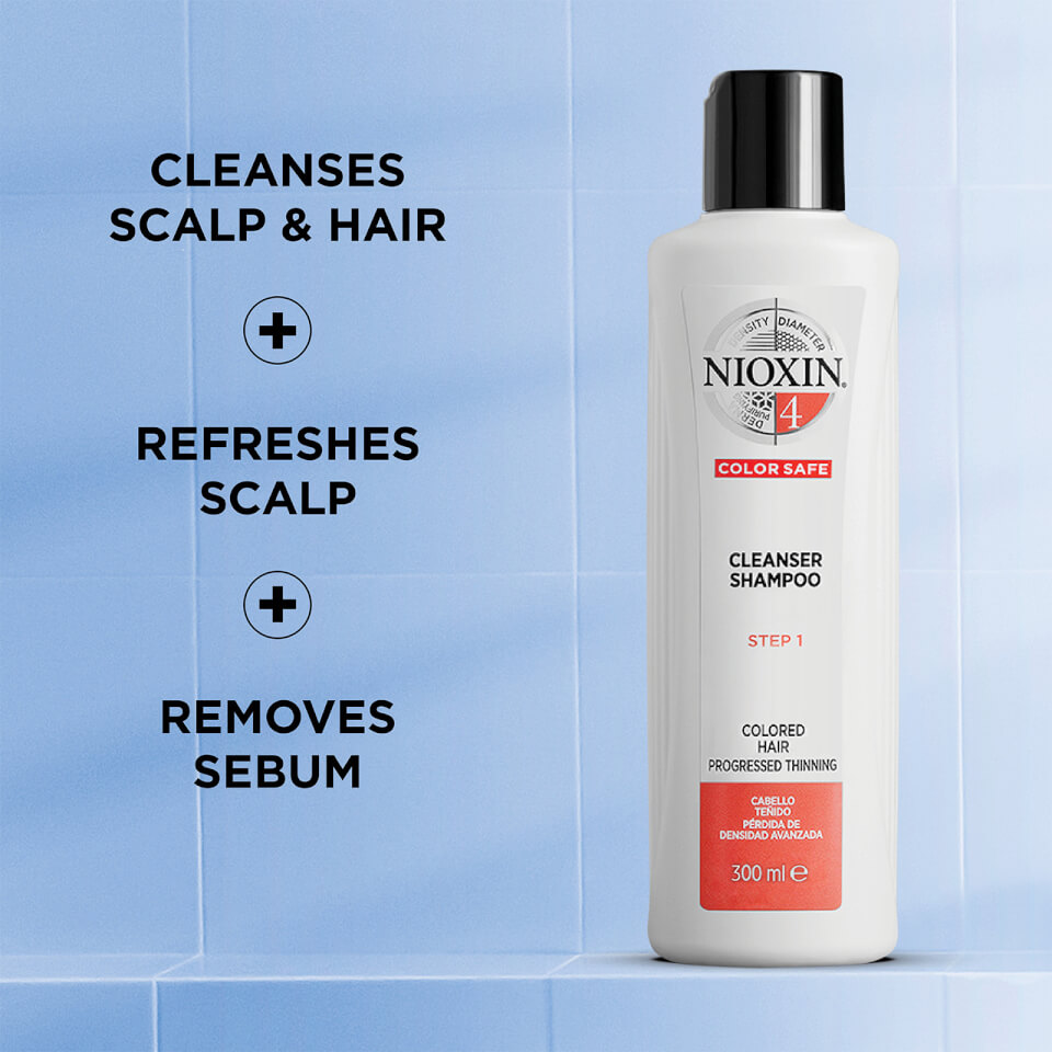 Nioxin System 4 Cleanser Shampoo for Color Treated Hair with Progressed Thinning 10.1 oz