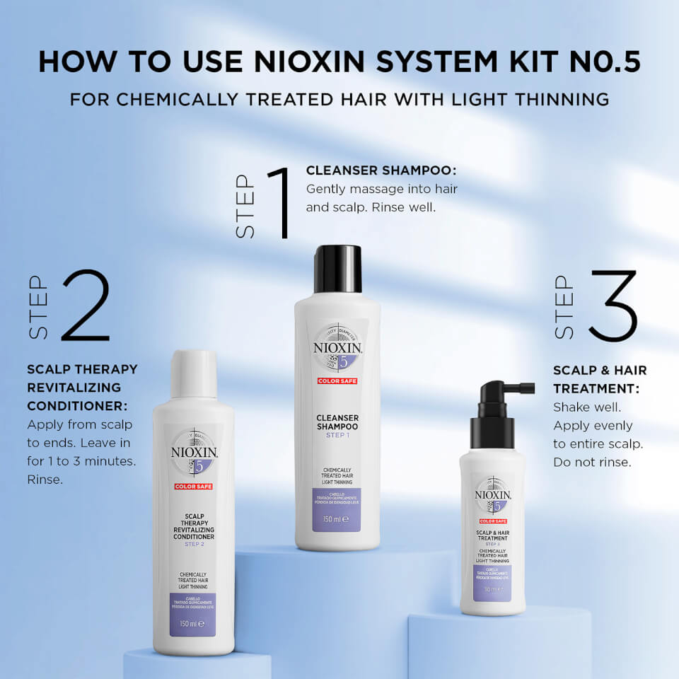 Nioxin Cleanser Shampoo System 5 for Chemically Treated Hair with Light Thinning 33.8 fl. oz