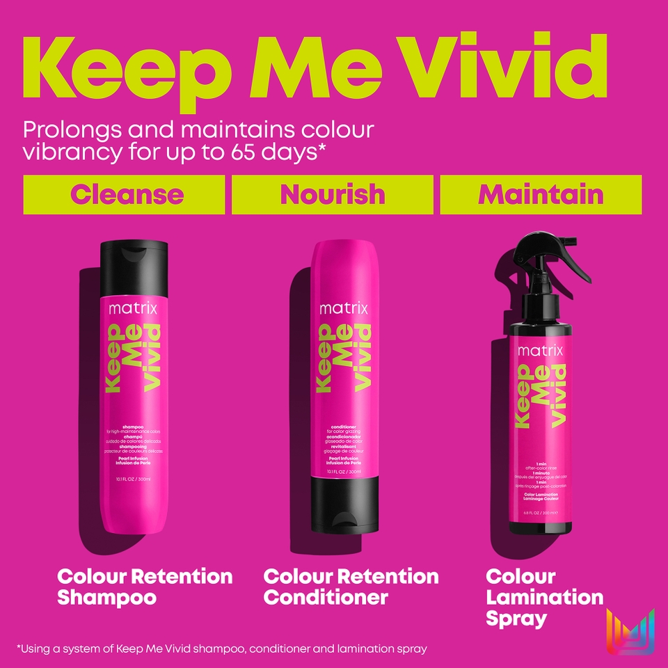 Matrix Keep Me Vivid Colour Protecting Shampoo and Conditioner Duo Set For High Maintenance Coloured Hair 300ml