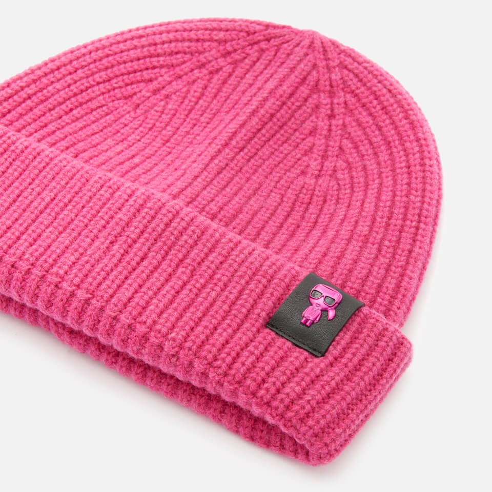 KARL LAGERFELD Women's K/Ikonik 3D Pin Beanie - Pink