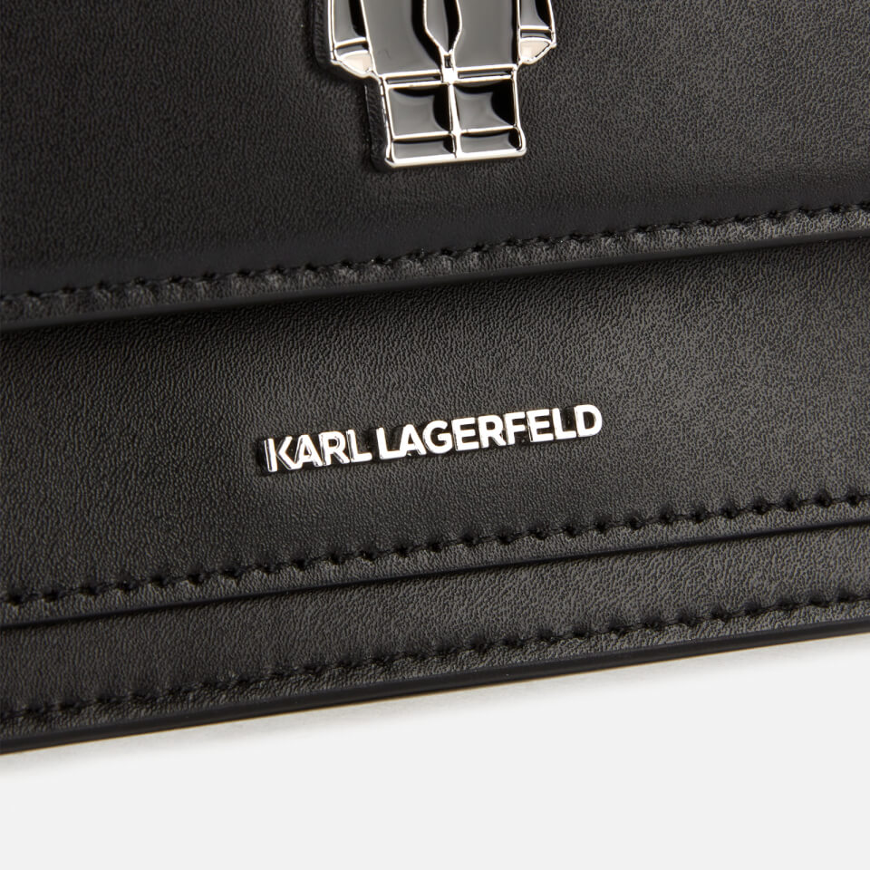 KARL LAGERFELD Women's K/Ikonik Metal Lock Shoulder Bag - Black