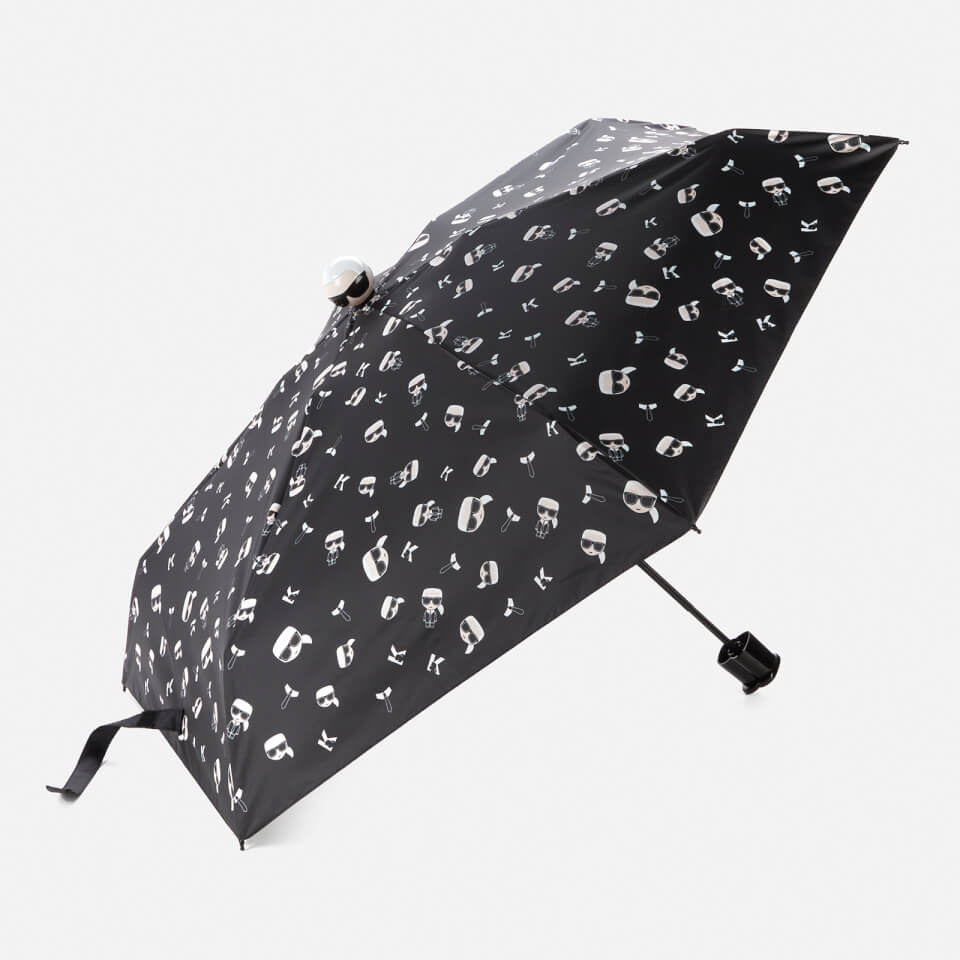 KARL LAGERFELD Women's K/Ikonik Karl Print Umbrella - Black
