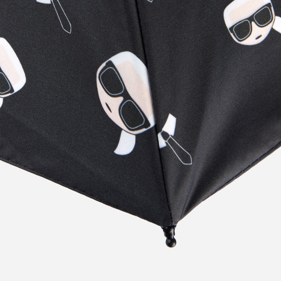 KARL LAGERFELD Women's K/Ikonik Karl Print Umbrella - Black