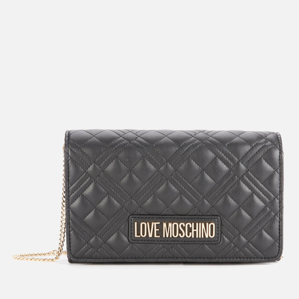Love Moschino Women's Quilted Chain Cross Body Bag - Black