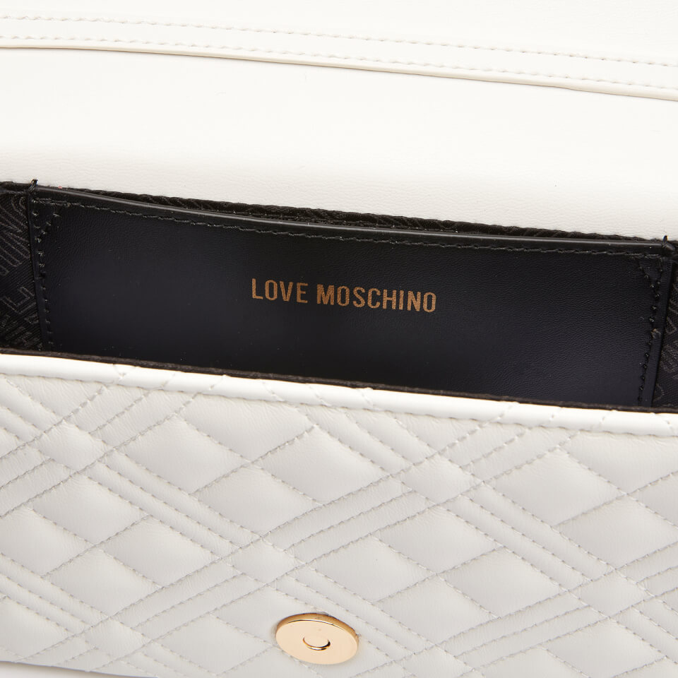 Love Moschino Women's Quilted Chain Cross Body Bag - White