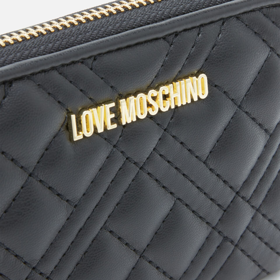 Love Moschino Women's Quilted Small Zip Around Wallet - Black