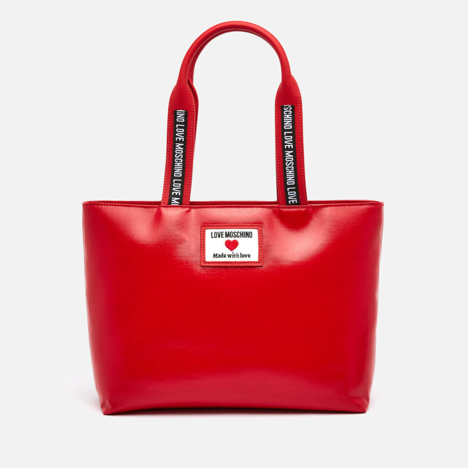 Love Moschino tote bag with scarf charm in red